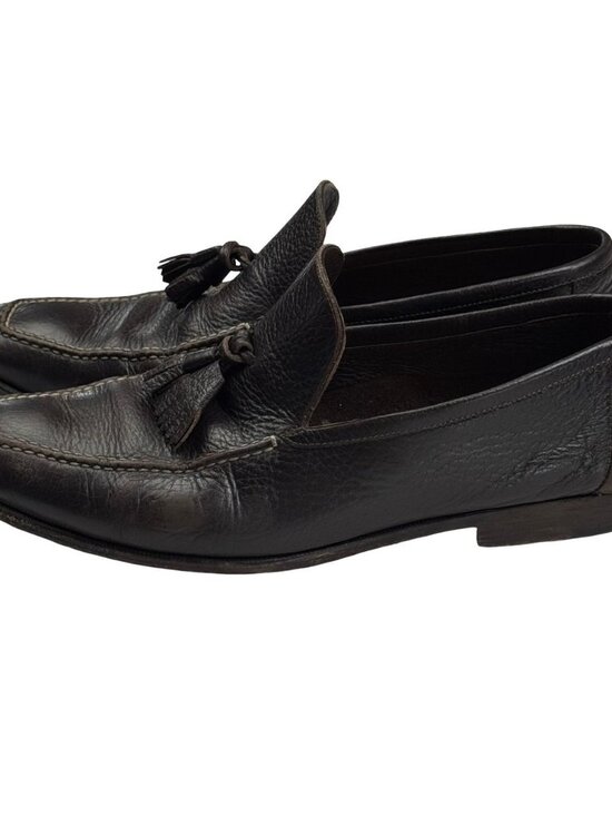 Sutor Mantellassi Leather Tassel Loafers Dress Shoes Black Men\'s Size 9.5 US main image 6